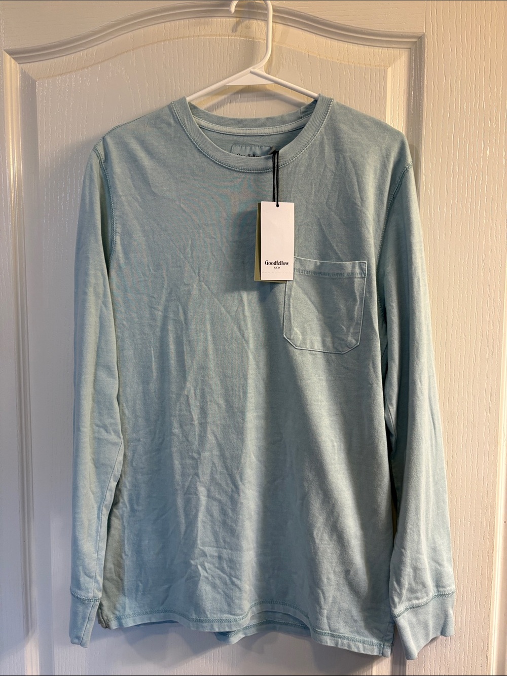 Goodfellow & Co Men's Long-Sleeve Pocket Tee - Pale Blue